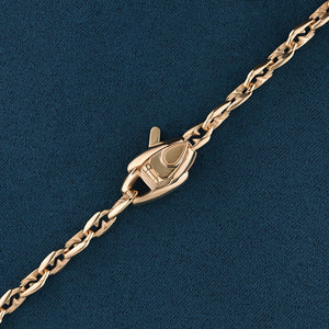 Luxury Amiamo necklace handcrafted in 18K yellow ethical gold, a customizable piece symbolizing shared love and personal storytelling – designed by Riccardo Contini