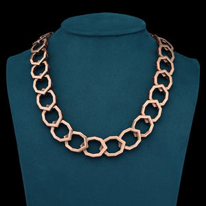Luxury Braci necklace handcrafted in 18K rose ethical gold with burned engravings, designed by Riccardo Contini