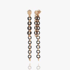Luxury Eclissi Legami di Luce earrings handcrafted in 18K rose ethical gold with burned finish—symbolizing luminous connections and artisanal excellence, designed by Riccardo Contini