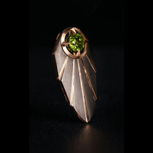 Luxury Eclissi di Sole Tribale pendant handcrafted in 18K rose ethical gold with burned, satin finish—radiating tribal elegance and solar inspiration, designed by Riccardo Contini