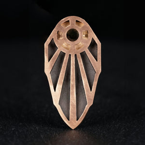 Luxury Eclissi di Sole Tribale pendant handcrafted in 18K rose ethical gold with burned, satin finish—radiating tribal elegance and solar inspiration, designed by Riccardo Contini
