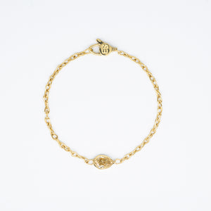 Luxury Sospiro di Luce bracelet handcrafted in 18K yellow ethical gold, featuring a brownish yellow diamond—an intimate breath of light and elegance by Riccardo Contini