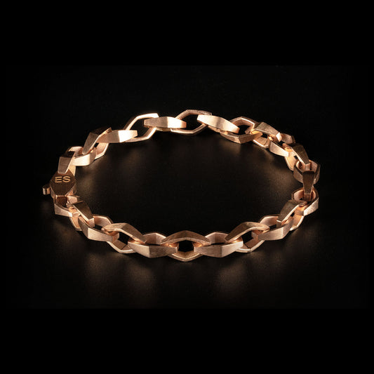 Luxury Sylva bracelet handcrafted in 18K rose ethical gold, weaving together nature's raw essence and refined craftsmanship—embodying strength, elegance, and the spirit of the wild, designed by Riccardo Contini