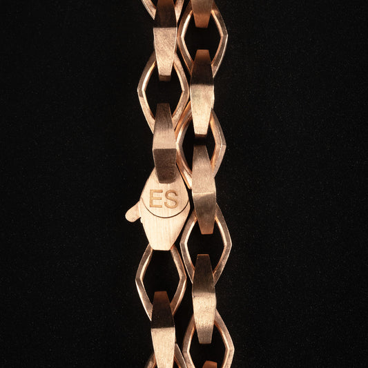 Luxury Sylva bracelet handcrafted in 18K rose ethical gold, weaving together nature's raw essence and refined craftsmanship—embodying strength, elegance, and the spirit of the wild, designed by Riccardo Contini