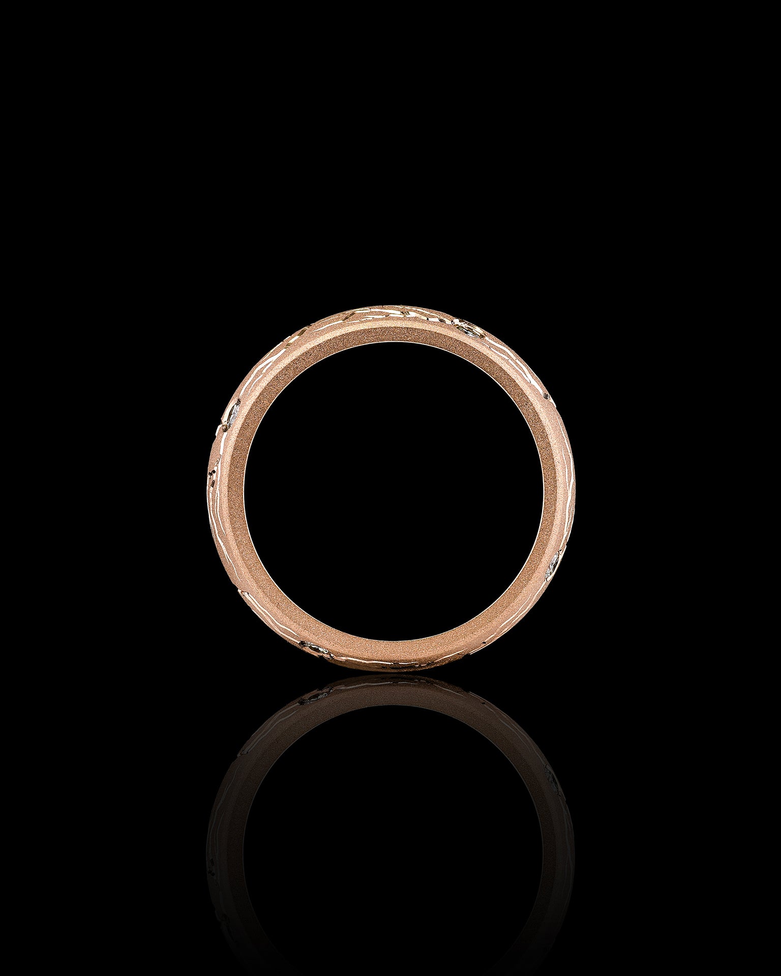 atlas ring in 18KT YELLOW ETHICAL GOLD - ENGRAVED - DIAMONDS
